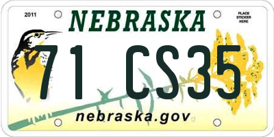 NE license plate 71CS35