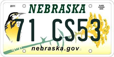 NE license plate 71CS53