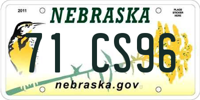 NE license plate 71CS96