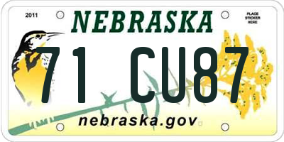 NE license plate 71CU87