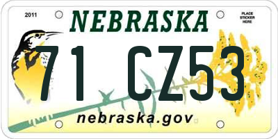 NE license plate 71CZ53