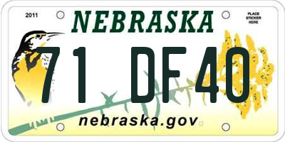 NE license plate 71DF40