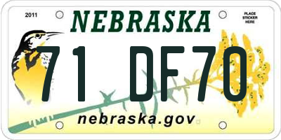 NE license plate 71DF70