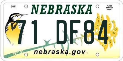NE license plate 71DF84