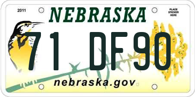 NE license plate 71DF90