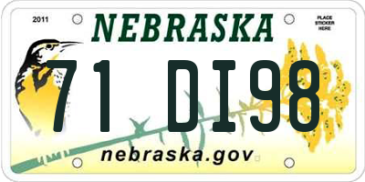 NE license plate 71DI98