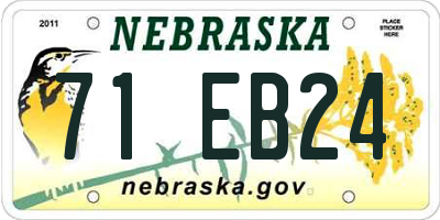 NE license plate 71EB24