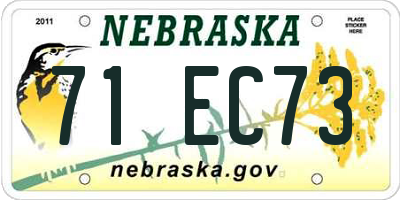 NE license plate 71EC73