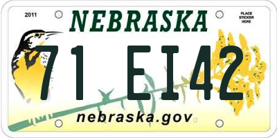 NE license plate 71EI42