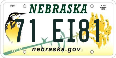 NE license plate 71EI81