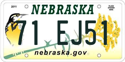 NE license plate 71EJ51