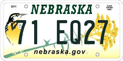 NE license plate 71EQ27