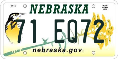 NE license plate 71EQ72
