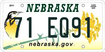 NE license plate 71EQ91