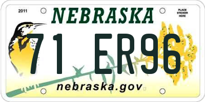 NE license plate 71ER96