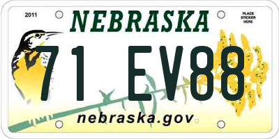 NE license plate 71EV88