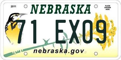 NE license plate 71EX09