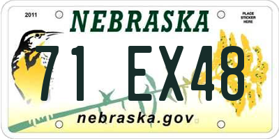 NE license plate 71EX48