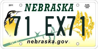 NE license plate 71EX71