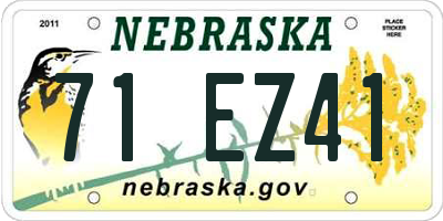 NE license plate 71EZ41