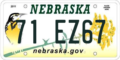 NE license plate 71EZ67