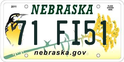 NE license plate 71FI51