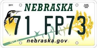 NE license plate 71FP73