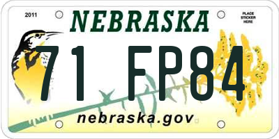 NE license plate 71FP84