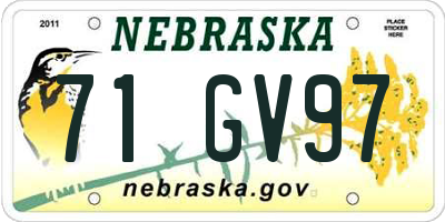 NE license plate 71GV97