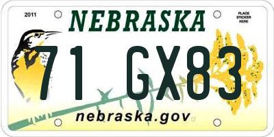 NE license plate 71GX83