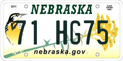 NE license plate 71HG75