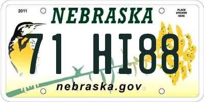 NE license plate 71HI88