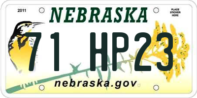 NE license plate 71HP23