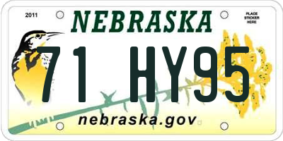 NE license plate 71HY95