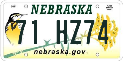 NE license plate 71HZ74