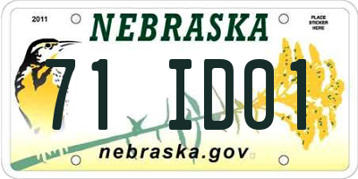 NE license plate 71ID01