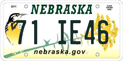 NE license plate 71IE46