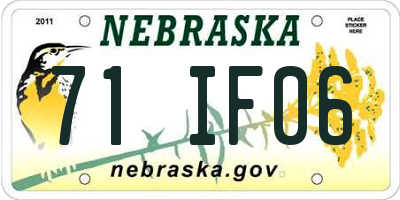 NE license plate 71IF06