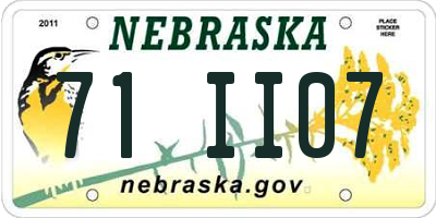 NE license plate 71II07