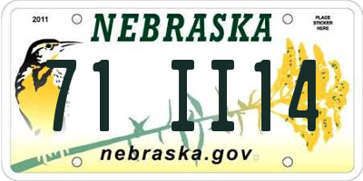 NE license plate 71II14