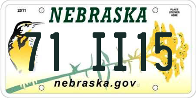NE license plate 71II15