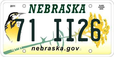 NE license plate 71II26