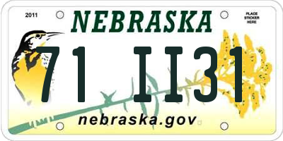 NE license plate 71II31