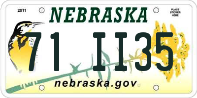NE license plate 71II35