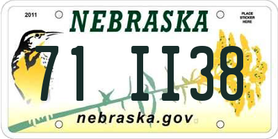 NE license plate 71II38