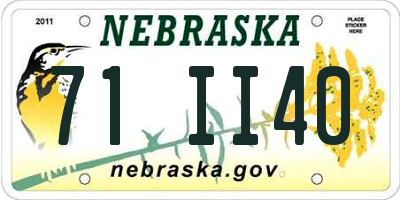 NE license plate 71II40