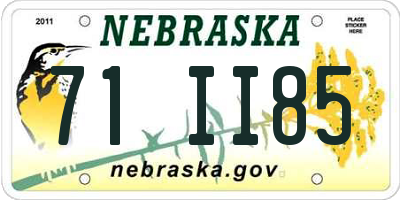 NE license plate 71II85