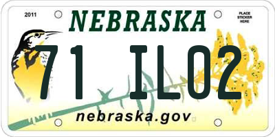 NE license plate 71IL02