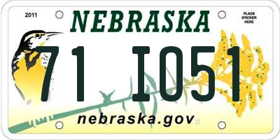 NE license plate 71IO51