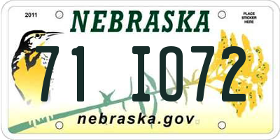 NE license plate 71IO72